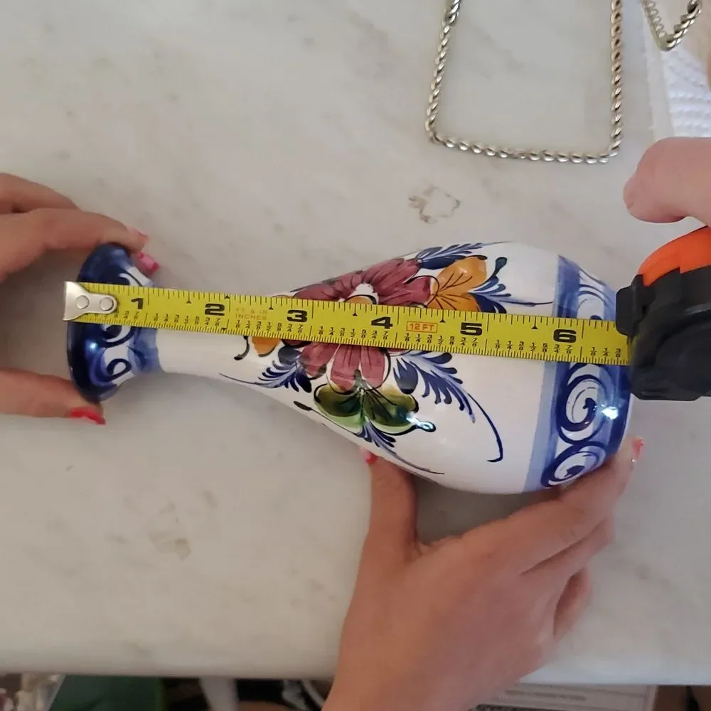Hand-Painted Portuguese Ceramic Vase – Faireal Alcobaça